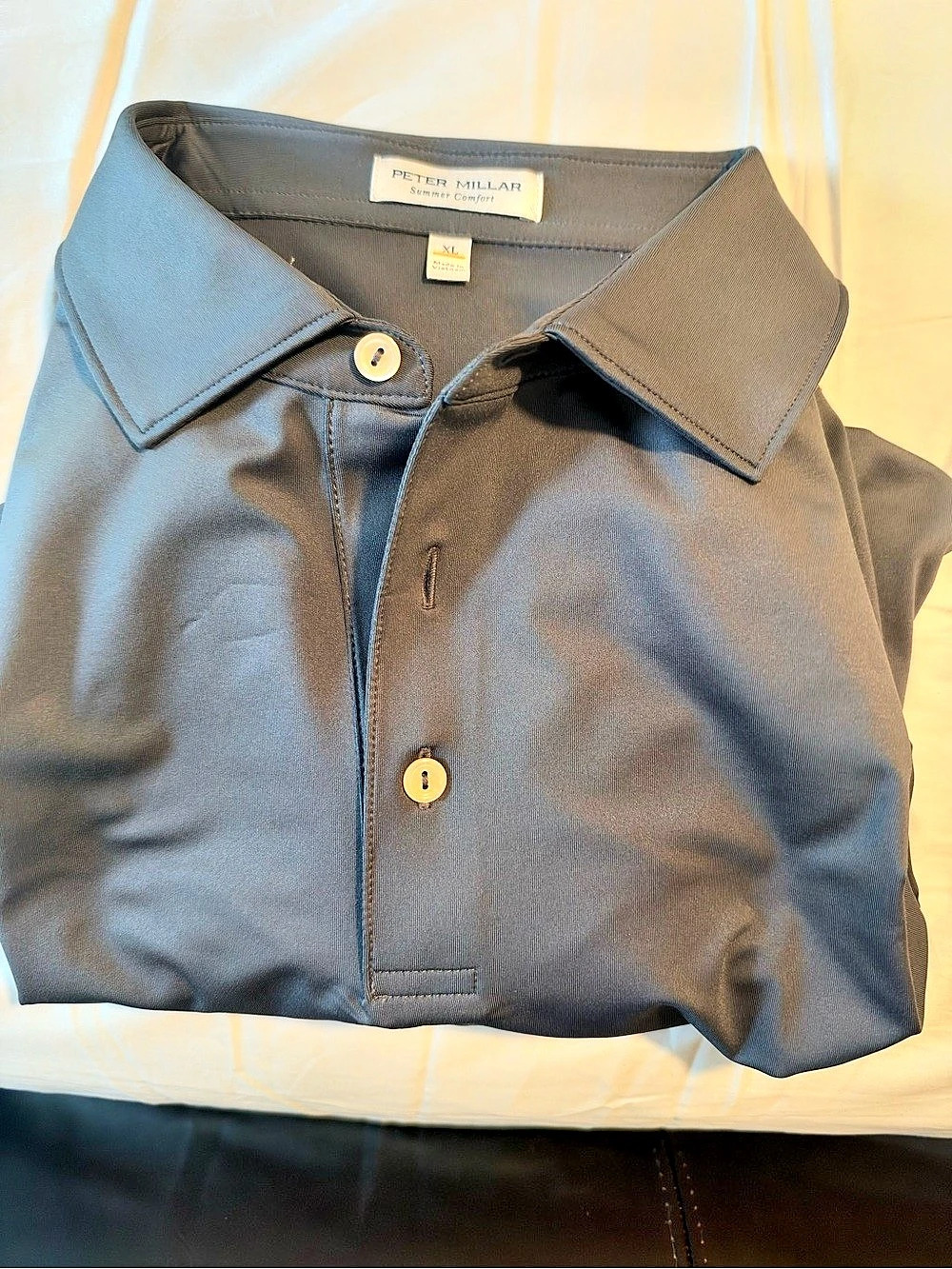 Peter Millar Summer Comfort Performance Jersey Polo Black XL